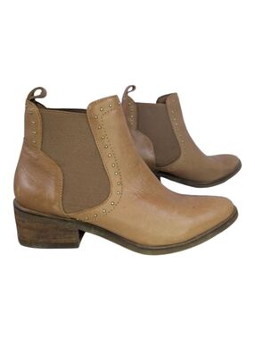 Stivali Genuine Leather Ankle Booties Tan Cognac Brown Euro Size 36 US Size 6